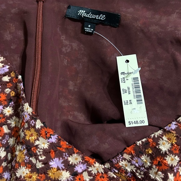 Madewell long-sleeve crossover floral midi dress 8 - Picture 10 of 15